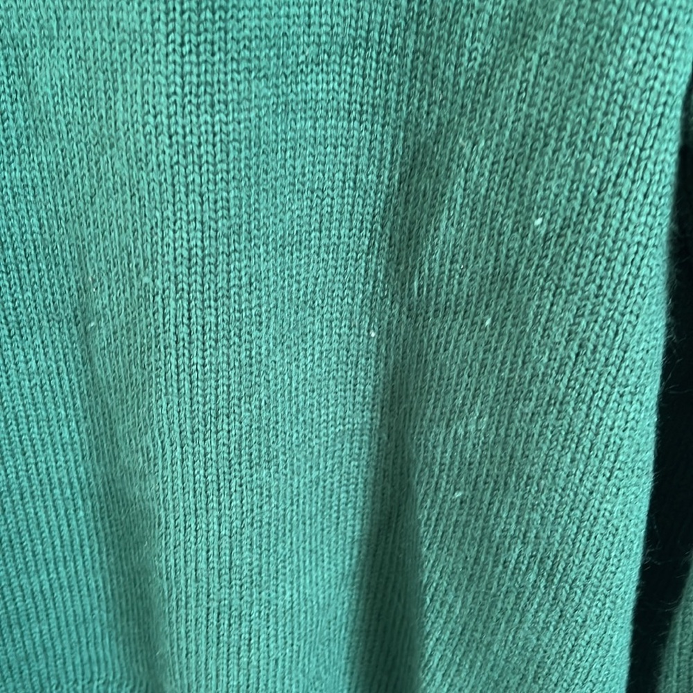 Holiday sweater “Merry” in emerald green size L bubble sleeves - Picture 3 of 6